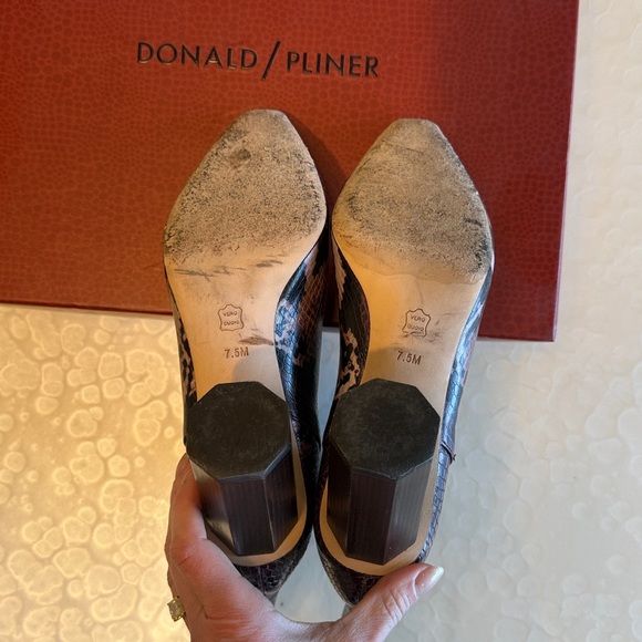 Donald J. Pliner Women's Snakeskin Heeled Boots - Picture 3 of 5